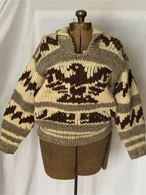 Handknit Vintage Cowichan Pullover Sweater